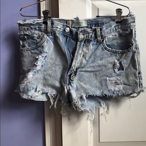 Super Distressed Denim Shorts